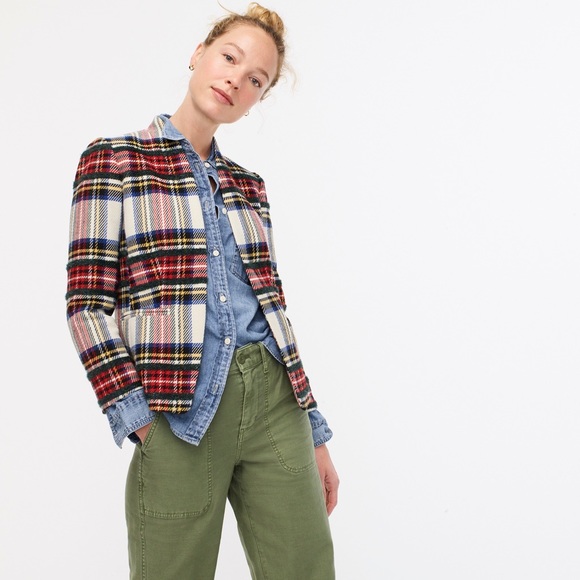 New JCrew Going-Out Blazer in Snowy Stewart Tartan - Picture 4 of 4